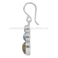 Boucle d&#39;oreille en argent sterling 925 en forme de Labradorite et Multi Gemstone